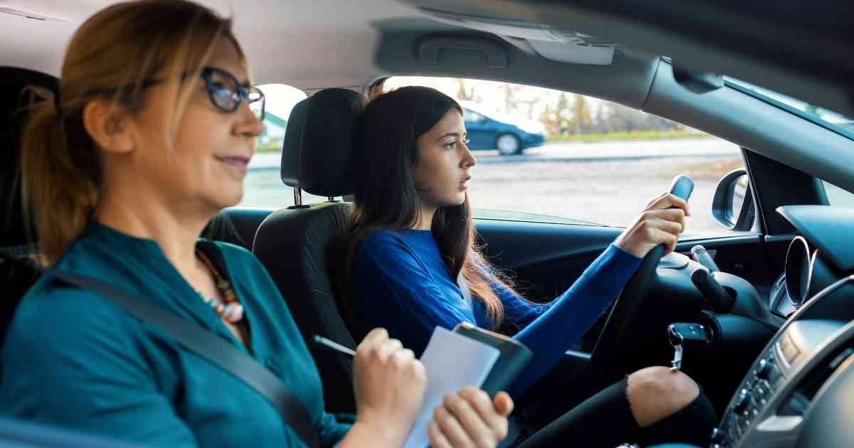 girl taking an intensive driving course